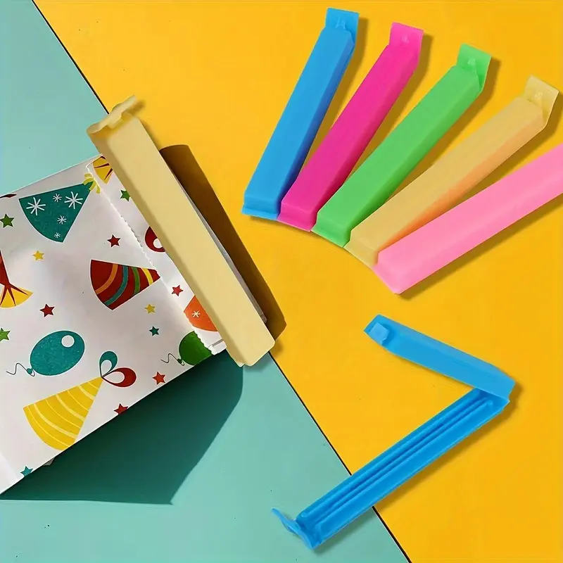 Random Color Plastic Food Bag Clip, Reusable Sealing Clamp, Moisture-proof & Dust-proof Fresh-keeping Clip, Kitchen Gadgets 6