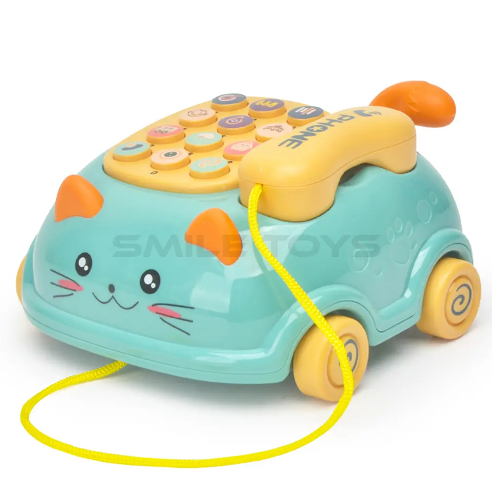 MAINAN BABY PHONE MUSIC MAINAN EDUKASI ANAK MOBIL TELEPON KUCING - CAT PULL PHONE