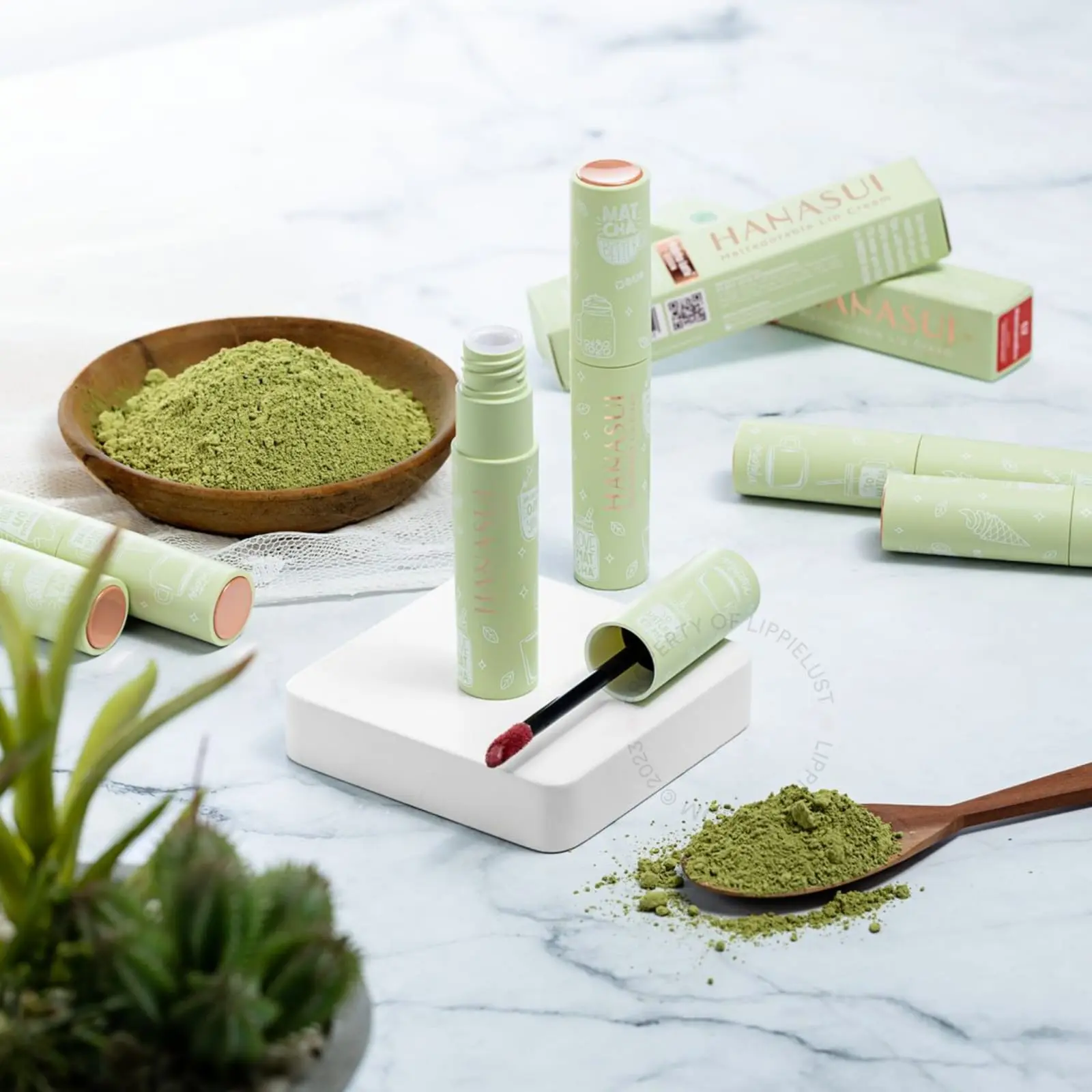 Hanasui Mattedorable Lip Cream Matcha Latte 4ml - 6 Shade - Pigmanted - High Coverage - Ringan - Tahan Lama - Skincare Viral Ori