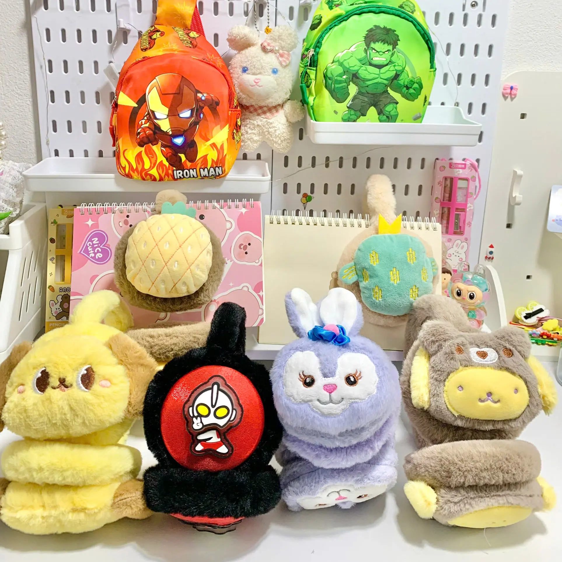 Bịt tai giữ ấm Cute, Bịt tai mùa đông cho bé trai bé  gái nhân vât hoạt hình Siêu nhân Kuurumi Melody Thỏ tím mềm mại