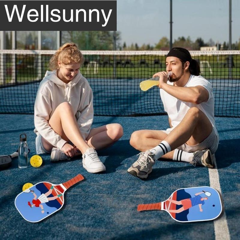Bộ Mái Chèo Pickleball, Wellsunny, 2 Chiếc, Vợt Pickleball Chuyên Nghiệp, Với 4 Quả Bóng, 2 Khăn Tắm Và 1 Túi Pickleball, Mái Chèo Pickleball Sợi Thủy Tinh, Thích Hợp Cho Người Mới Bắt Đầu, Quà Tặng Thể Thao 6
