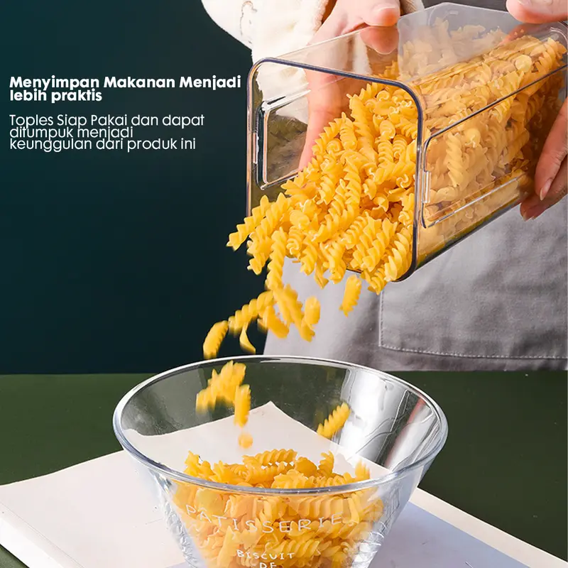 Toples kotak Makanan Snack Penyimpanan Kedap Udara Warna Anti Bocor Acrylic Kulkas Putih 8