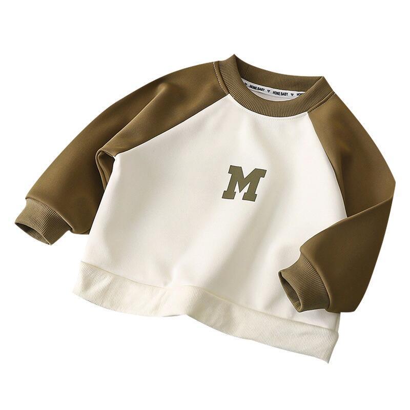Product Introduction of ZY 70 160cm Ready Stock Children Casual Raglan Shoulder Sweatshirt Fashion Long Sleeved T Shirt Autumn Winter Baby Round Neck Pullover Color Blocking Sw 38