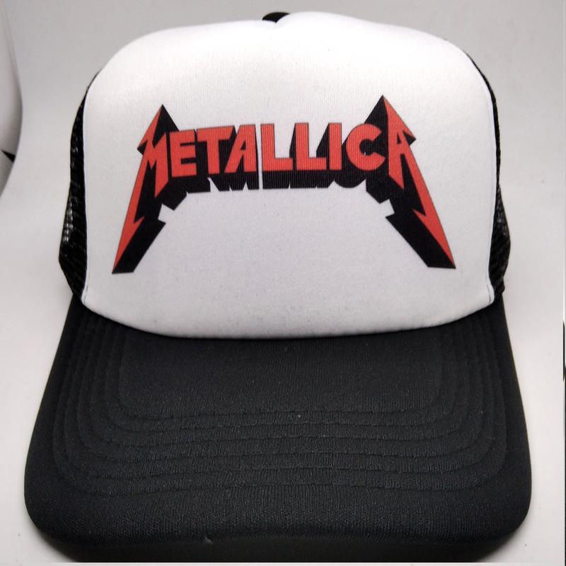 Topi Red Ribbon Topi Metallica Red Metal Rock Band Trucker Cap - TikTok Shop Malaysia