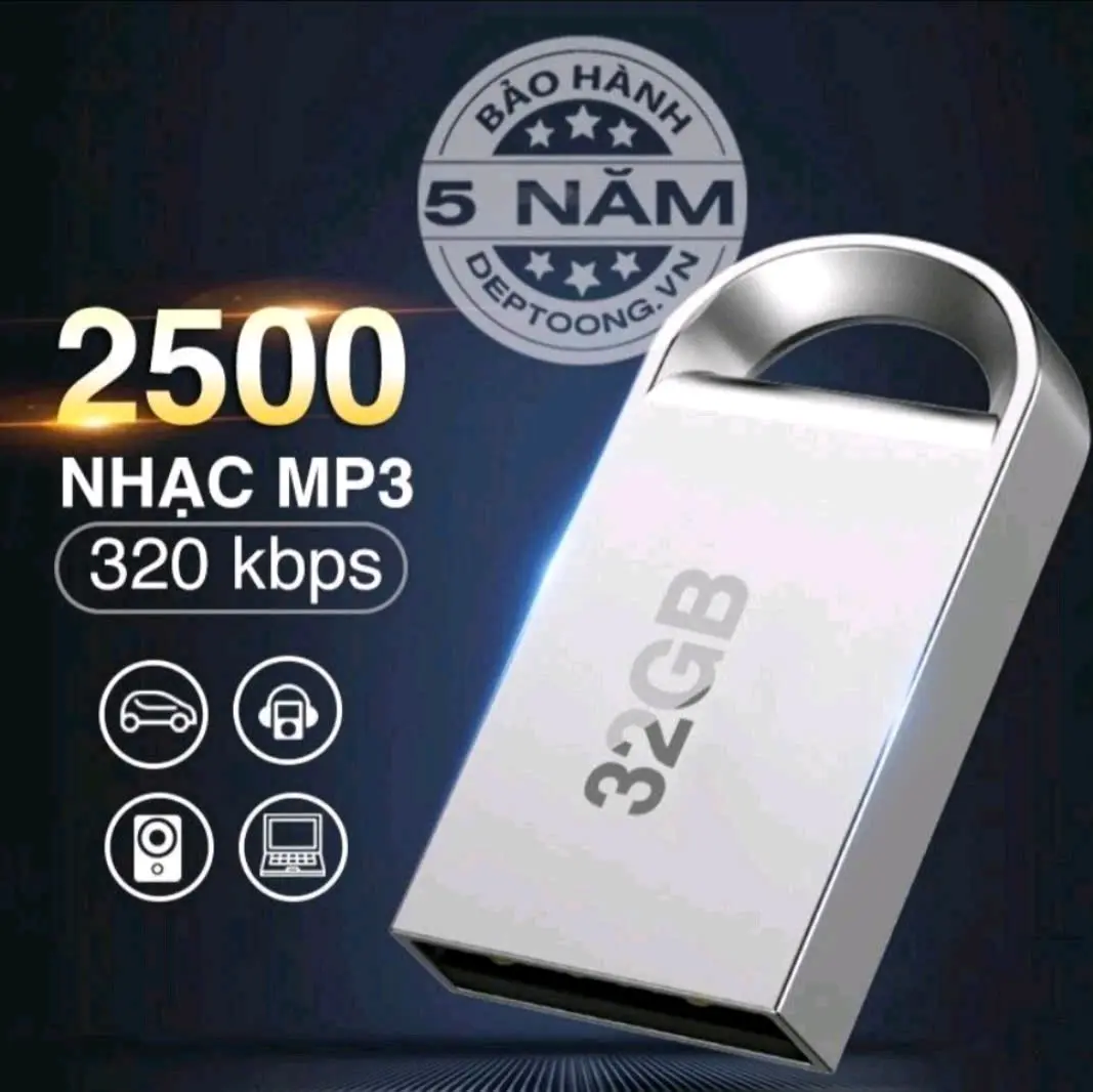 USB sẵn nhạc cho ô tô loa kéo có trên 2500 bài hình và tiếng đủ thể loại