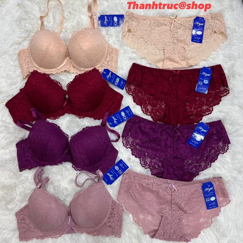  Combo bộ lót REN Boya đệm dày 5 cm có gọng 2 móc cài  Áo ngực ren + Quần lót ren   Woman Bra Nữ 