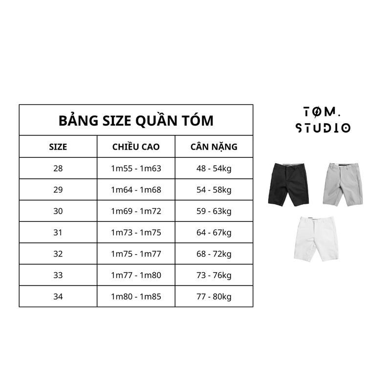 Product Introduction of Quần Short Nam Basic TÓM Fullbox, chất kaki co giãn thoải mái, mịn, mát, không nhăn không xù. Menswear Quần Lửng 0