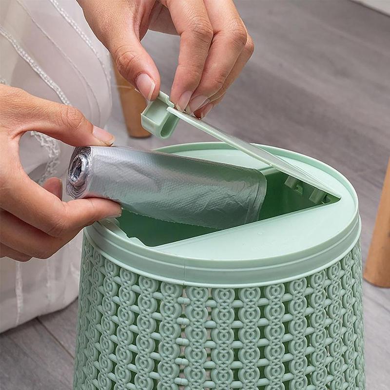 1set Convenient Bag Changing Trash Can Quick Easy Replacement Keeps Your Hands Clean With 5 Rolls Garbage Bags 5