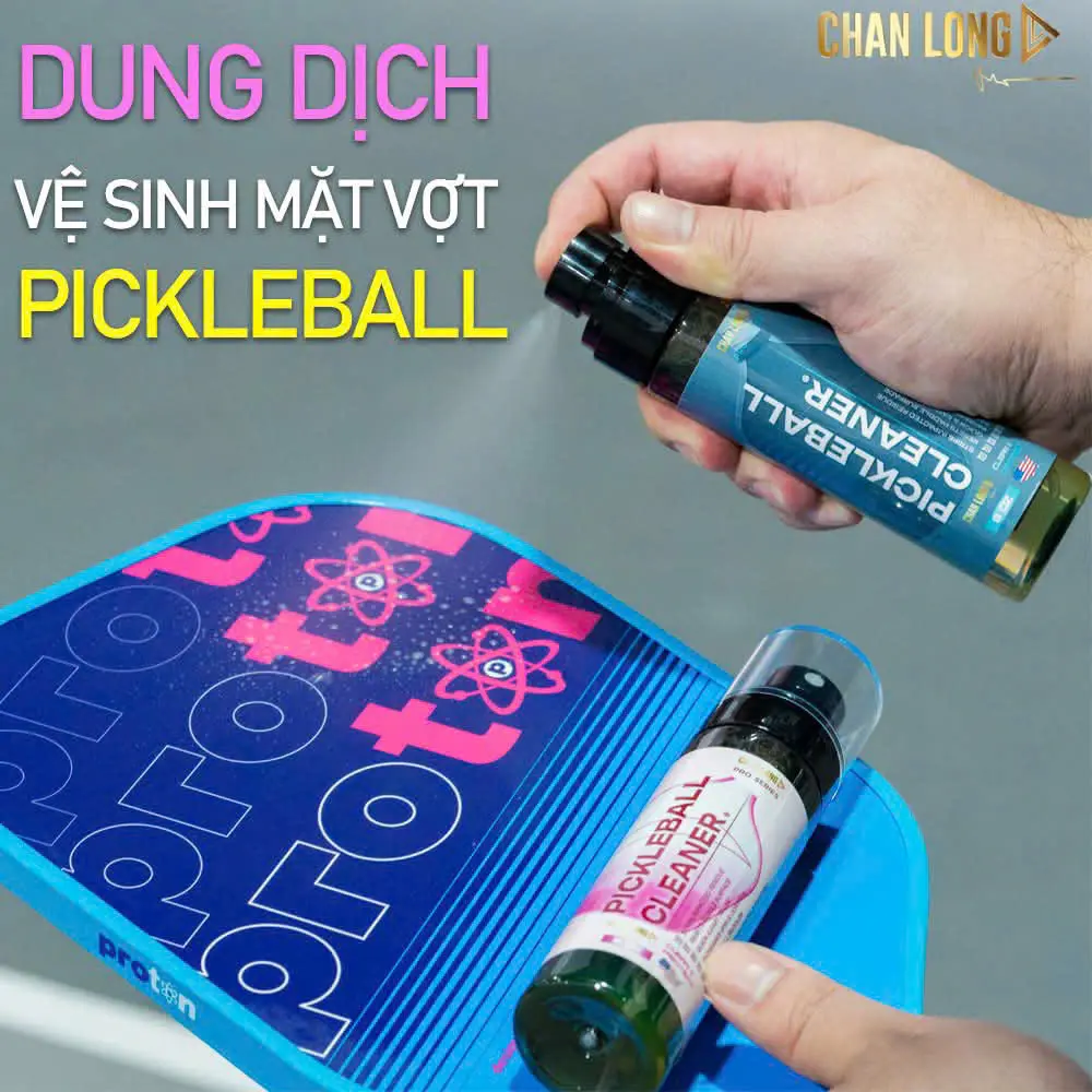 Chai xịt vệ sinh vợt Pickleball 100ml vệ sinh, khử mùi mặt vợt (tặng kèm khăn lau)