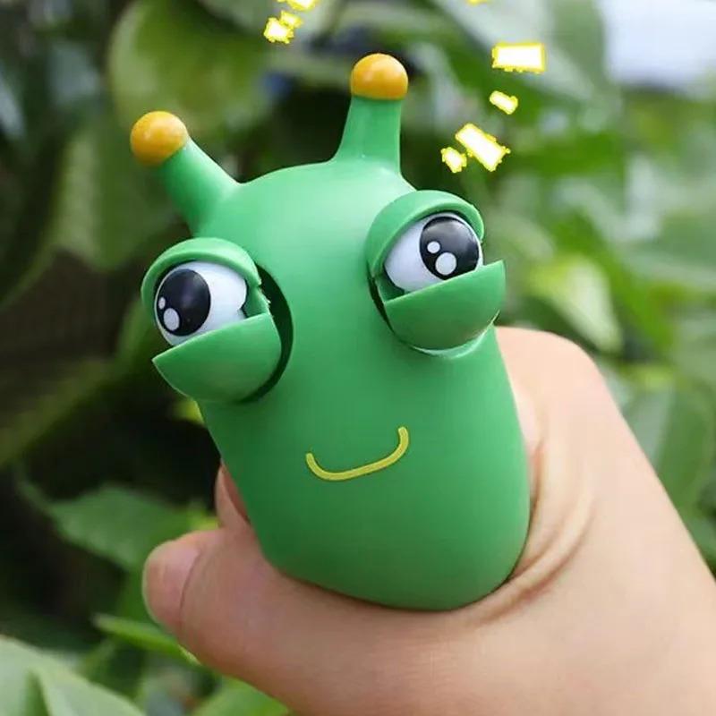 Product Introduction of Funny Eyeball Burst Squeeze Toy Green Eye Caterpillar Pinch Toys Adult Kids Stress Relief Fidget Toy Creative Decompression Toy 16