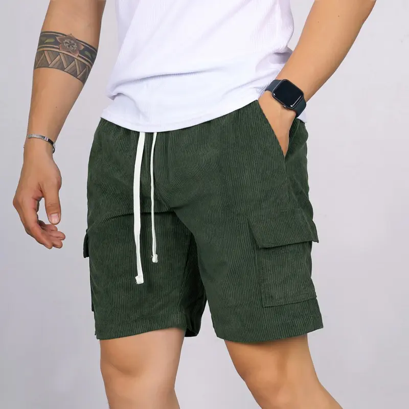 Quần Đùi Nam Túi hộp, Quần Short Nam túi hộp Trơn Chất nhung tăm mềm mịn, dày dặn Thoải Mái - QSNT02 HAL Store 2