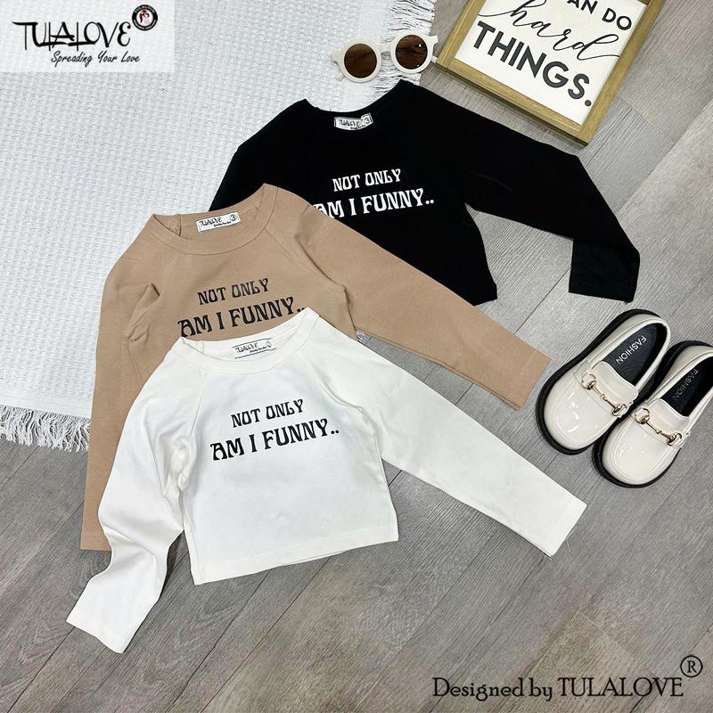 Áo Croptop Dài Tay Hình In Cho Bé Gái Cực Sành Điệu TULALOVE