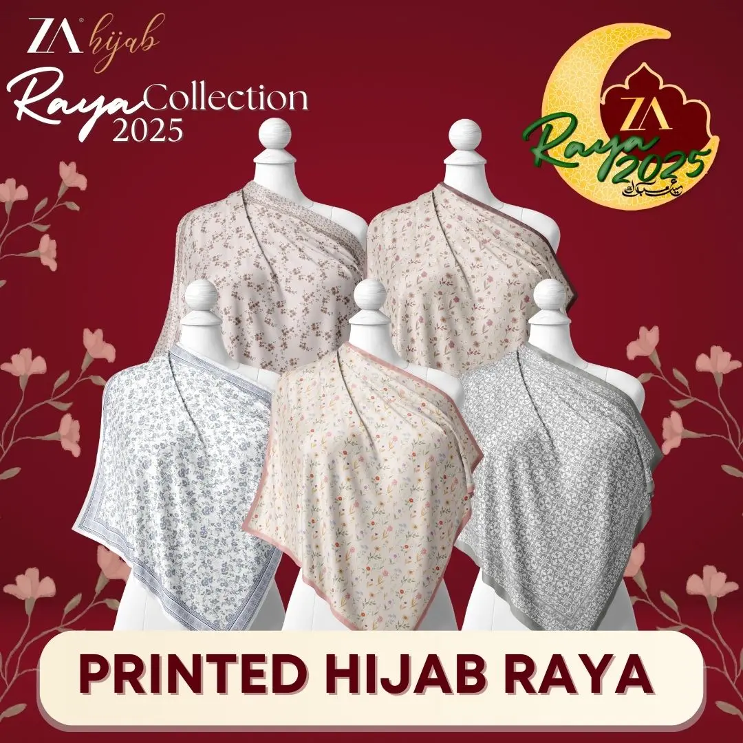 [ZOE ARISSA] HIJAB Raya 2025 NEW Printed Bawal Fashion Tudung Viral Bawal Cotton Voile Corak Printed Bidang 45 Pattern Tudung Merdeka hijab segi empat sama