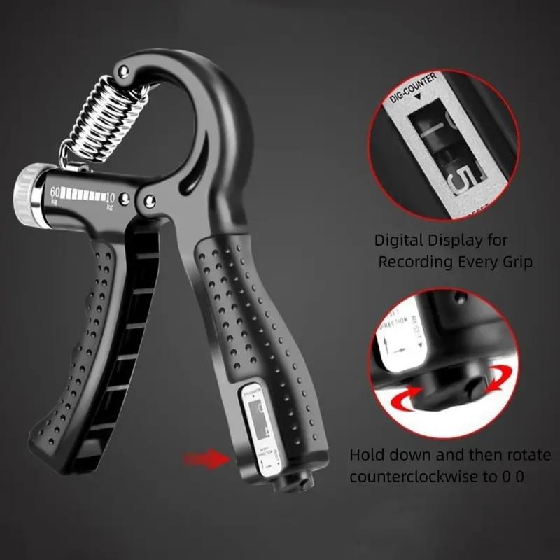 R Shaped Hand Grip Strengthener, Adjustable Multifunctional Fitness Grip, Non-slip Mechanical Counting Grip For Hand Strength Enhancement 5