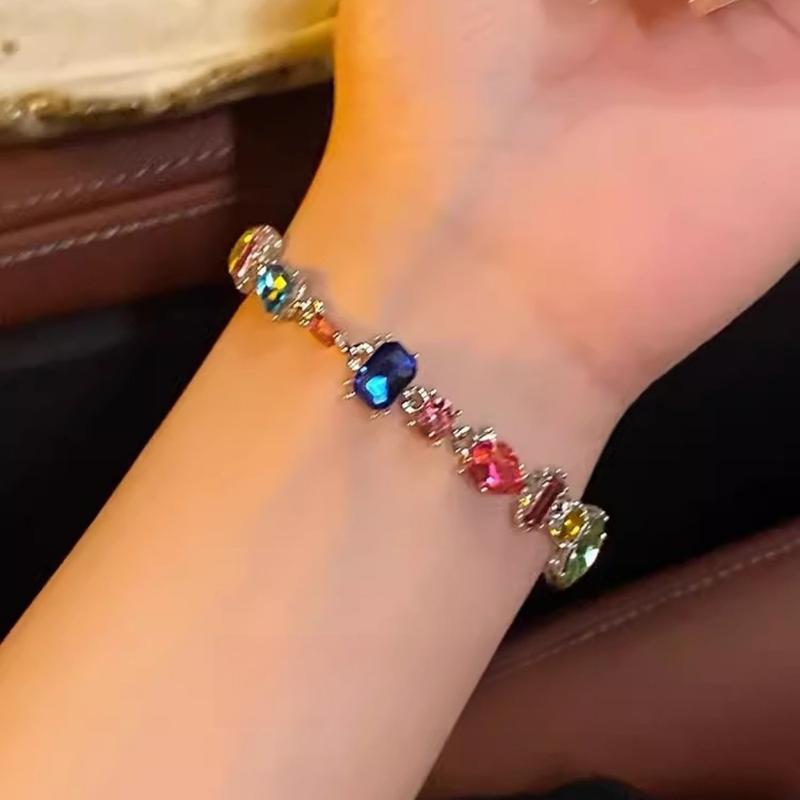 Vòng Cổ khối, đầy màu sắc, với Vòng Tay Hy Vọng và Đức Tin, Vòng Tay có thể điều chỉnh độ dài, dành cho phụ nữ, Pha lê sáng bóng, Món quà thời trang và Dễ Phối Đồ, Cung cấp sức khỏe và may mắn 1
