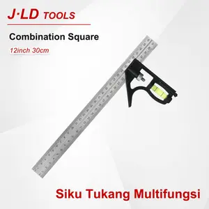 J.LD Siku Tukang Serbaguna Combination Tri Square 12 Inch/30inch Combination square Siku Tukang Kombinasi Waterpass Multifungsi