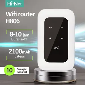 Hi-Net Modem WiFi Portable H806 4G LTE Kecepatan 150Mbps Dukung 10 Perangkat Baterai Tahan Lama 2100mAh Durasi Aktif 8-10 Jam