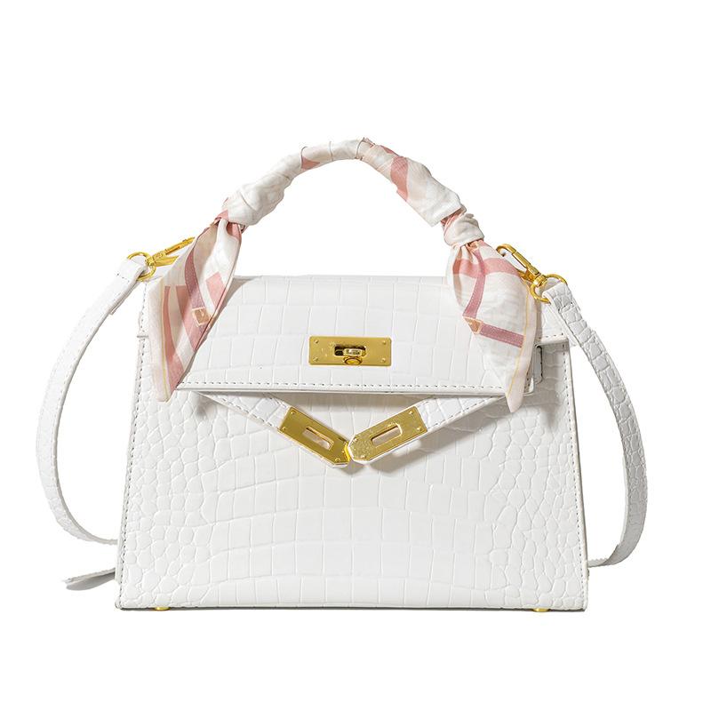 Cross-Border Texture Kelly Bag 2025 Spring New Handbag Crocodile Pattern Shoulder Bag Retro All-Match Crossbody Women's Bag 5