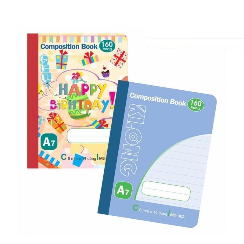 Sổ tay Klong may dán gáy MS 302 A7 160 trang kẻ ngang VPP Tuệ Minh