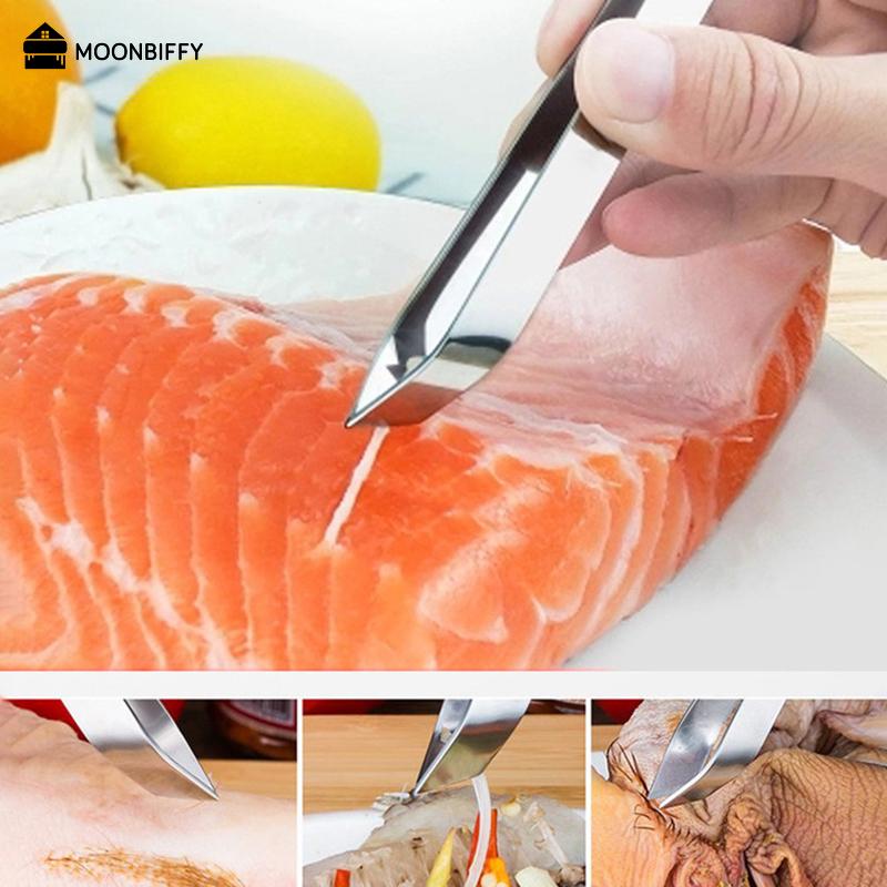 Product Introduction of 1 PC Stainless Steel Fish Bone Tweezers Pincer Clip Puller Remover Tongs Fish Bone Plucking Clamp Kitchen Gadgets Seafood Tools Utensils 5