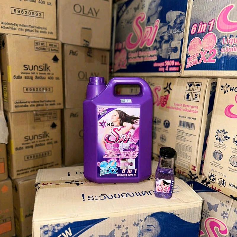 Nước giặt xả 6in1 hương nước hoa SPJ Thái Lan can 5000ml | Làm sạch 6
