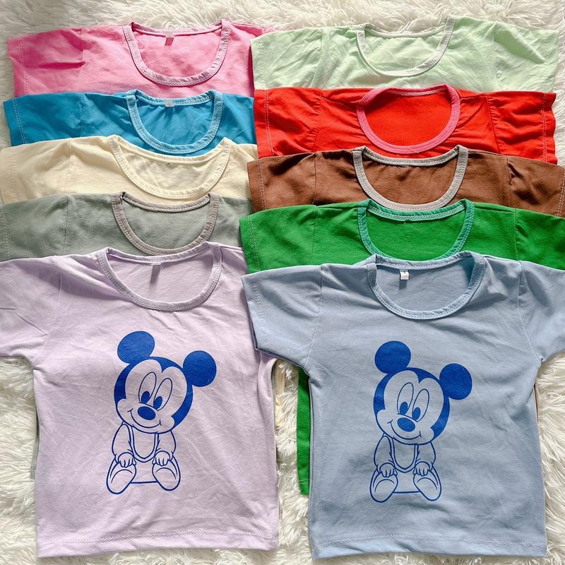 5 áo cộc tay cotton in hình Mickey cho bé trai bé gái 5-17kg