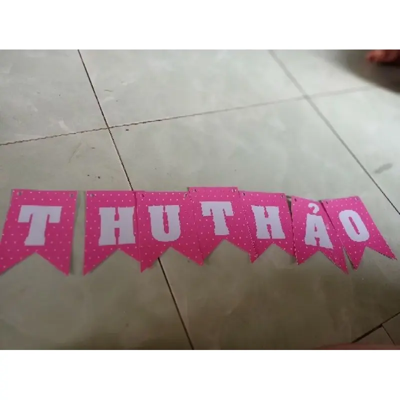 [ Hình Thật - Có dây treo] Chữ Cái Giấy Ghép tên sinh nhật bé ! 2