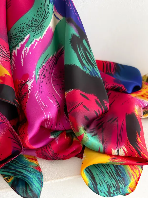 Women's Random Print Long Scarf, Fashionable Soft Lightweight Shawl for Daily Wear, Casual Versatile Scarf for Women, Dress 4