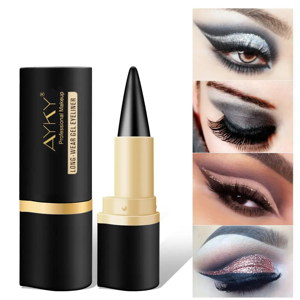 New Black Gel Gel Eyeliner Quick-Drying Single-Head Eyeliner Waterproof Longwear Eye Cream Eyeliner For Daily Long Lasting Eye
