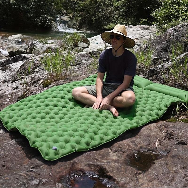 Product Introduction of Double Inflatable Mattress with Built-in Pillow Pump Outdoor Sleeping Pad Camping Air Mat for Travel Backpacking Hiking 7