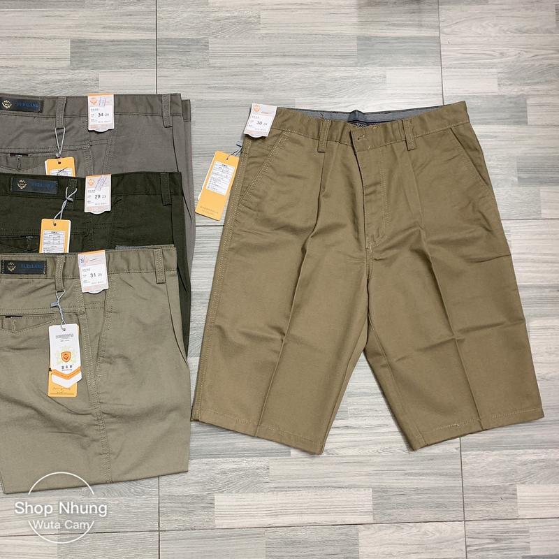 Quần Ngố Kaki Nam Trung Niên ngon bổ rẻ dáng thụng túi chéo 1 Ly + Ảnh Thật Menswear Thun Có Túi