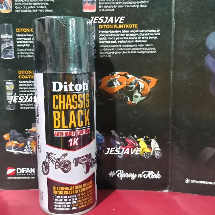 Diton Chassis Black Anti Rust Coating 1K Diton Pelapis Anti Karat (400ml) Varian Glossy dan Semi Doff