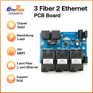 【Support POE】3F2E AAB port Fiber Optik PCB Board Single Mode 5V-12V Power Input GARANSI MURAH [COD]