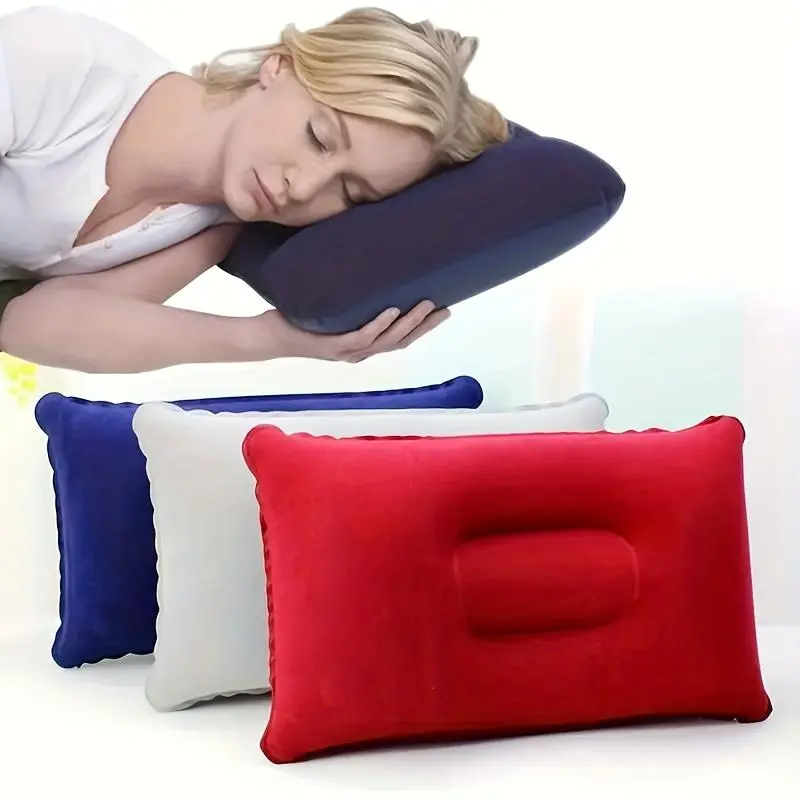 Portable Inflatable Pillow, Solid Color Inflatable Pillow, Outdoor Camping Pillow, Travel Pillow, Camping & Hiking Equipment