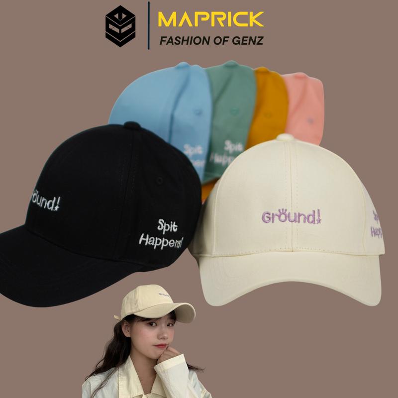  Mũ lưỡi trai ️ Nón kết thêu chữ Ground chất kaki cao cấp form unisex nam nữ MK17 