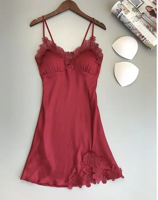 Baju Tidur Renda Tali Spagetti V Gaun Pakaian Dalam Wanita Motif Bunga 1120