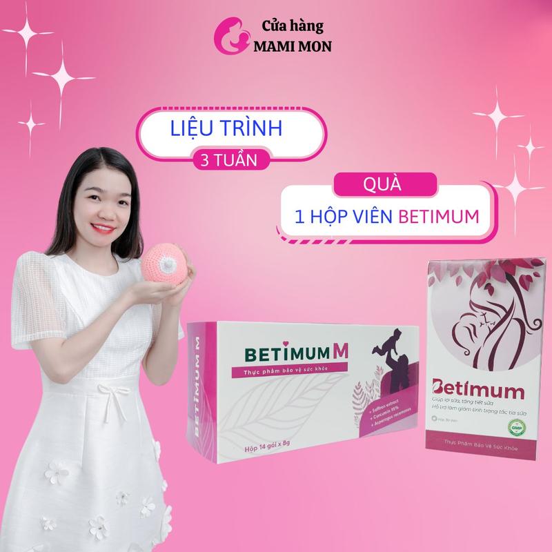 Betimum Lợi sữa Viên Uống Cốm Lợi Sữa Cỏ Cà Ri Fenugreek Combo Liệu Trình 3 tuần Vitamin