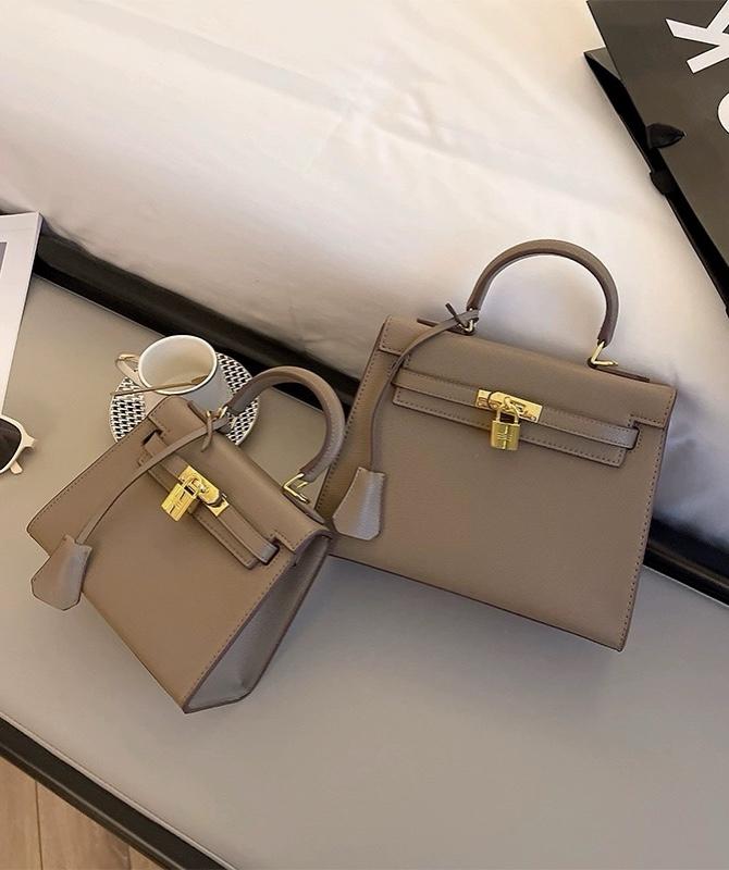 Túi Xách Nữ Size25cm H Bag Cầm Tay Đeo Chéo Có Dây Điều Chỉnh Ngắn Dài (  Sần Hạt Gạo ) Kích Thước 25cm Da