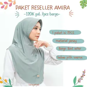 PAKET BERGO AMIRA JERSY 100RB GET 7 PCS. SIZE L BSA PILIH WARNA Jilbab