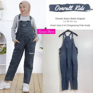 OVERALL ANAK PEREMPUAN USIA 4-13 TAHUN JUMPSUIT JEANS CELANA KODOK Bisa Dicuci Dengan Mesin Fashion