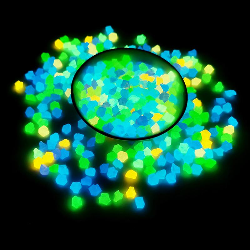 Product Introduction of 300Pcs Garden Decor Luminous Stones Glow In Dark Decorative Pebbles Pebble Rocks Outdoor Fish Tank Aquarium Decorations 24