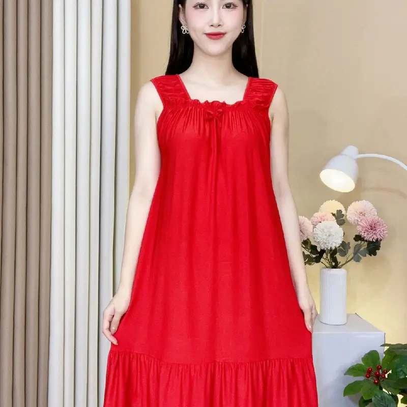 Đầm nhún vai thun lạnh 40-100kg 7
