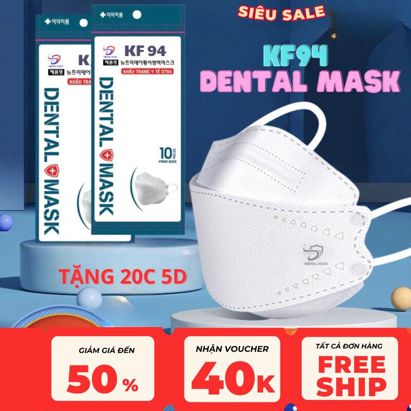 TẶNG 10 CÁI 5D Thùng 300-200 cái khẩu trang 4D Kf94 người lớn Dental Mask cao cấp chính hãng 4 lớp kháng khuẩn khẩu trang chống nắng tia uv