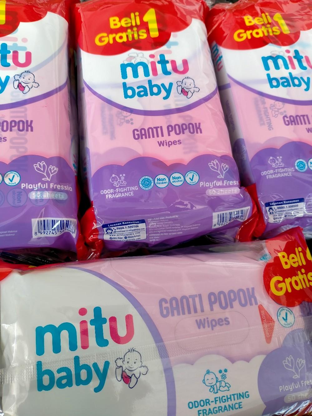 (PAKET 2 PACK DAN 3 PACK) MITU Tisu Basah Ganti Popok BELI 1 GRATIS 1 baby Wipes bebas alkohol