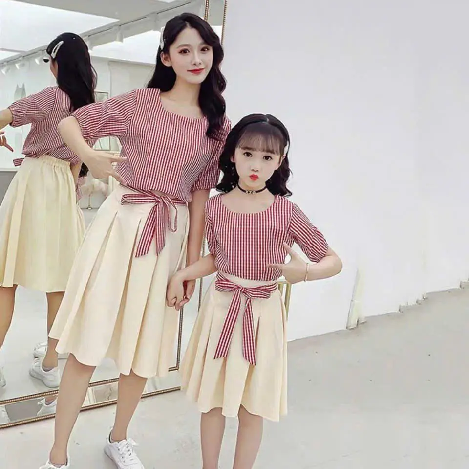 Mã S8: (20kg - 60kg) Set áo caro kết hợp chân váy chất cotton lạnh cho bé gái