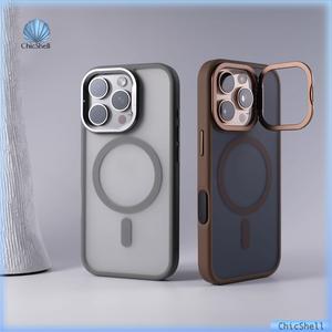 Ốp Điện Thoại Có Giá Đỡ Ống Kính Từ Tính, Tương Thích Với iPhone 16, 13, 14, 15 Pro Max, 16 Pro Max, 14, Vỏ Silicon, Chống Sốc, Chống Tĩnh Điện, Tản Nhiệt, Thích Hợp Cho iPhone