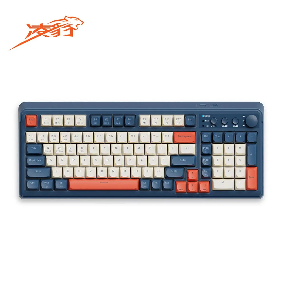 LINGBAO LB-K01 Wireless Keyboard, Rechargeable 99 Key Mechanical Feel Keyboard with RGB Backlight, Multifunctional Keyboard for Laptop Desktop Game Office