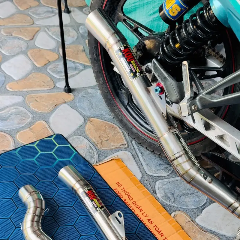 ống xả xe máy - phụ kiện xe máy Mã Kou không nỉ - phụ kiện xe Inox 3