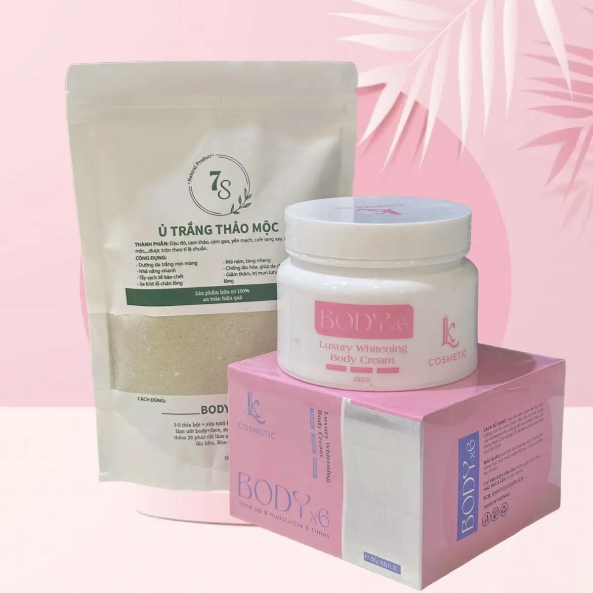 Combo kem body x6 linh kool ủ trắng thảo mộc