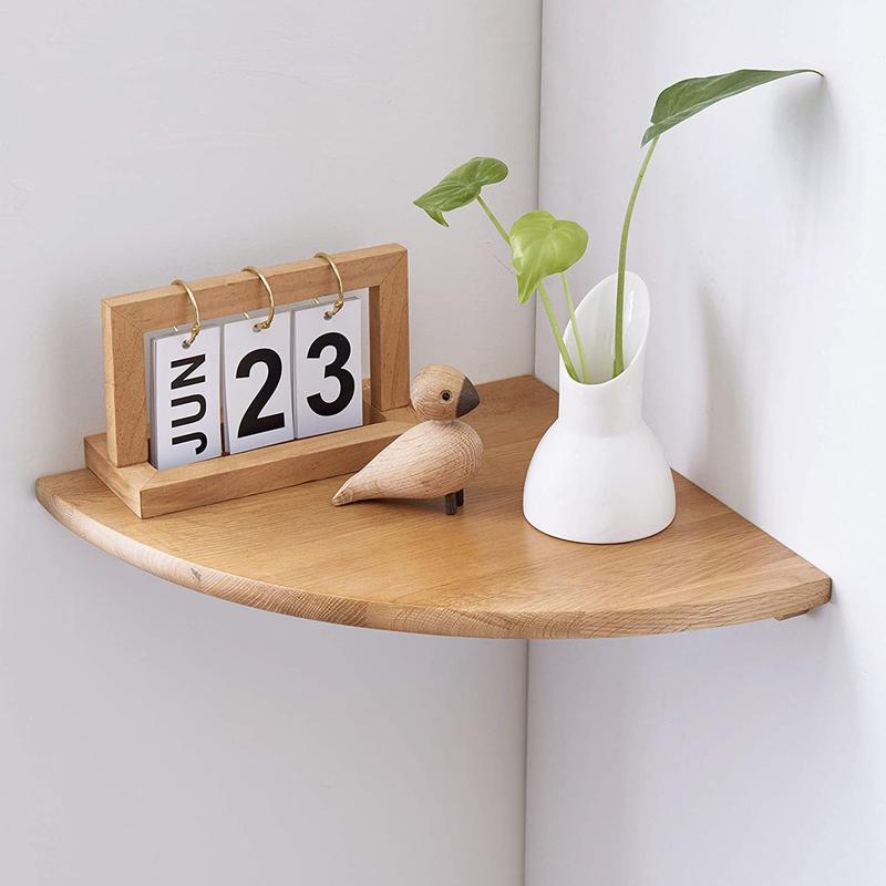  Kệ gỗ góc tường hình quạt treo tường trang trí để đồ trang trí cây cảnh mini phòng ngủ 
